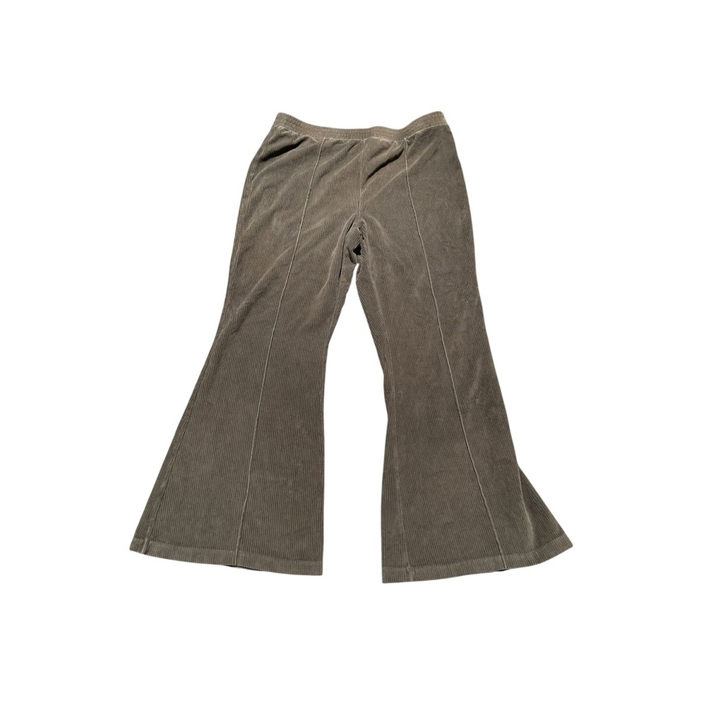 Aerie Womens Flare Pants XL Brown Corduroy High Waisted Wide Leg Y2K Boho
